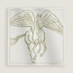 HERMES Libre Comme Pegase Scarf 90 | Hermès silk scarf (white)