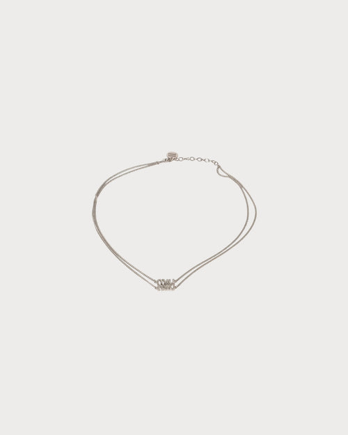 MIU MIU Metal Necklace with Crystals | 繆繆 頸鏈 (銀色)