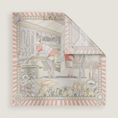 وشاح HERMES Pony Pit Stop مزدوج الوجه 90 | وشاح حرير Hermès (متعدد الألوان)