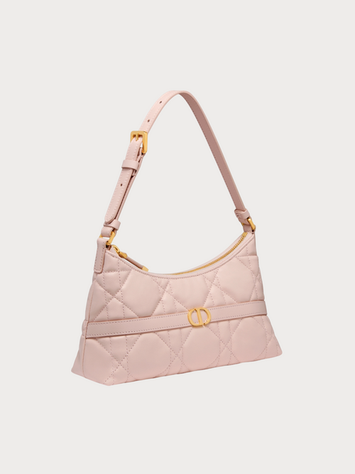 CHRISTIAN DIOR Miss Caro Hobo Mini Bag Macrocannage Lambskin(Powder Pink)