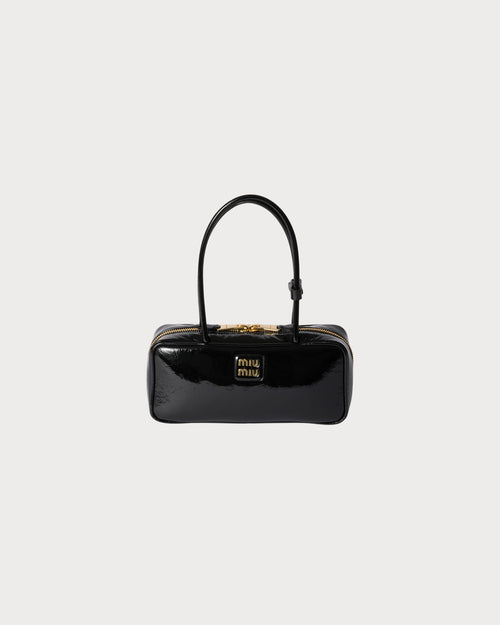 MIU MIU Beau Naplak Patent Leather Bag(Black)