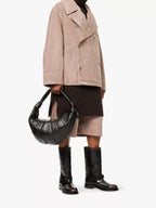 LEMAIRE Men's Fortune Croissant Large Leather Shoulder Bag | Men's Handbag (Black)