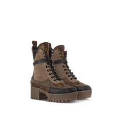 حذاء لوريت ديزرت بوت نسائي من لويس فيتون 1A4XY1 | حذاء كاحل من لويس فيتون (بني وأسود)