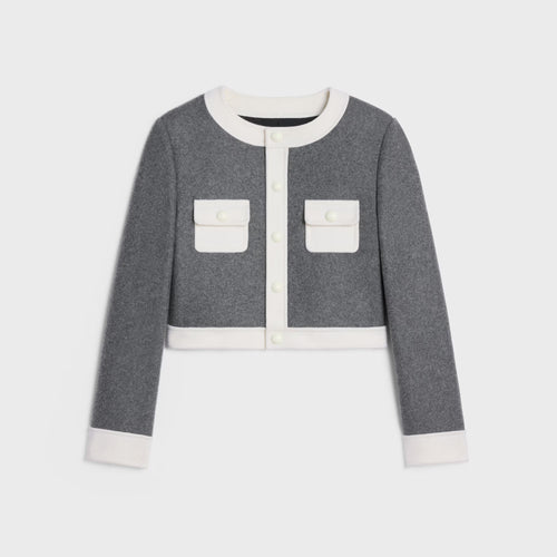 CELINE Brompton Jacket in Wool Cloth | 賽琳 Brompton 羊毛布外套(中灰色)