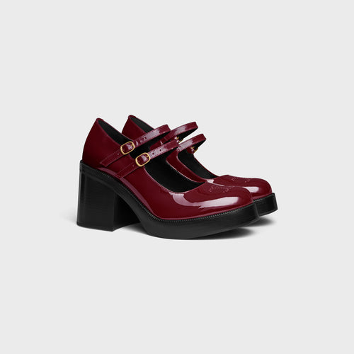CELINE Tess Babies in Patent Calfskin Dark Burgundy | 賽琳 Tess 漆皮小牛皮娃娃鞋(深酒紅色)