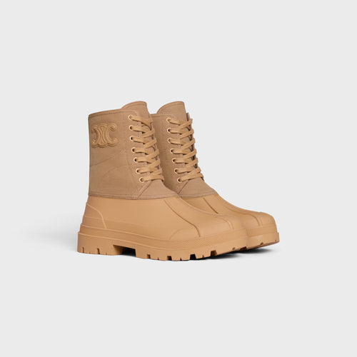 CELINE Riley Lace-Up Boot in Canvas Caramel | 賽琳 Riley 綁帶靴(焦糖色帆布)