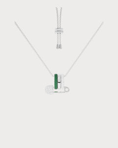 APM MONACO AC6952XKG Safety Pin Adjustable Necklace Sterling Silver(3 Colors)