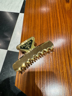 PRADA Metal Hair Clip | 普拉達 髮夾 (Gold)
