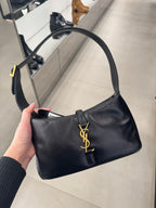 YSL SAINT LAURENT LE 5A7 Mini Puffer Hobo Bag | Saint Laurent Handbag (Black)
