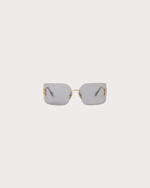 MIU MIU Aube Sunglasses | Miu Miu Sunglasses (Light Gray Lenses)