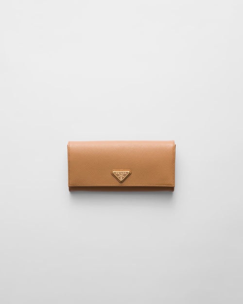 محفظة برادا 1MH132 كبيرة من جلد سافيانو | محفظة برادا طويلة (متعددة الألوان)