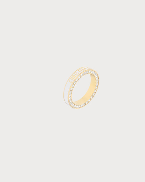 CHRISTIAN DIOR Dior Night Code Ring Gold-Finish Metal with White Crystals | Dior Ring (Multicolor)
