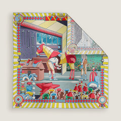 وشاح HERMES Pony Pit Stop مزدوج الوجه 90 | وشاح حرير Hermès (متعدد الألوان)