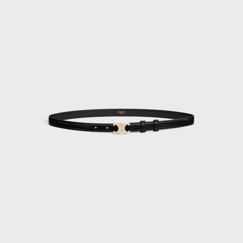 CELINE Small 18MM Triomphe Belt with Strass in Taurillon Leather | Celine Belt (Black)