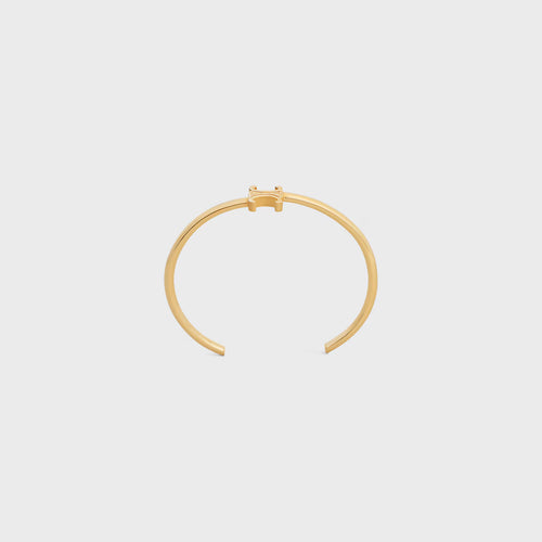 CELINE Triomphe Asymmetric Cuff in Brass | Celine Bracelet (Multicolor)