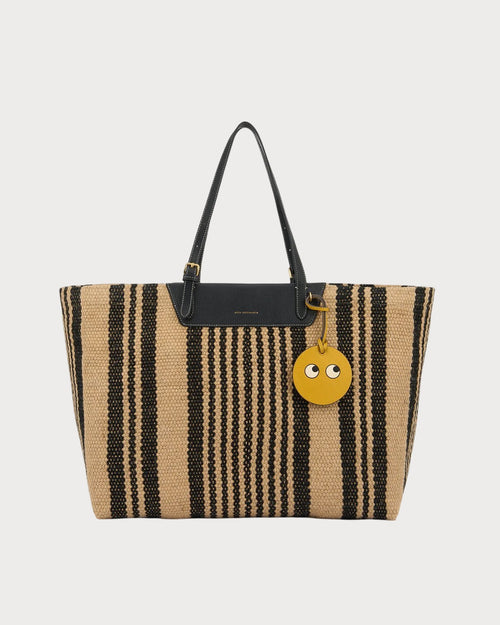 ANYA HINDMARCH Maison Bengal Jute Tote | 安雅·希德瑪芝 Maison Bengal 黃麻托特包(黑色/天然色) - LondonKelly 英國名牌代購