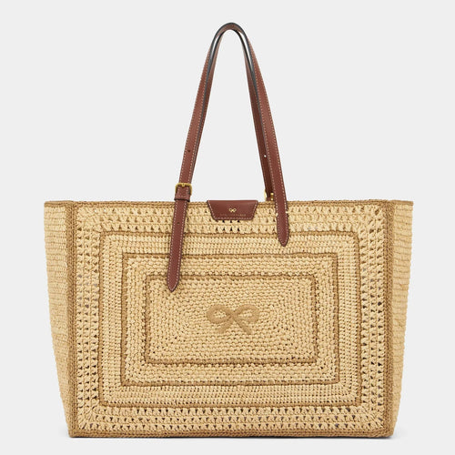 ANYA HINDMARCH Raffia Bow Tote | 安雅·希德瑪芝 草編蝴蝶結托特包(天然色) - LondonKelly 英國名牌代購