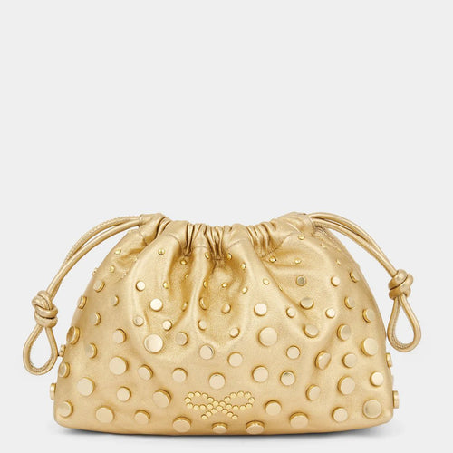 ANYA HINDMARCH Studs Drawstring Pouch | 安雅·希德瑪芝 鉚釘束口袋(金色) - LondonKelly 英國名牌代購
