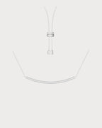 APM MONACO AC2945OX Adjustable Necklace with Paved Arched Pendant | 鋪鑽拱形吊墜可調式頸鏈 (銀色) - LondonKelly 英國名牌代購