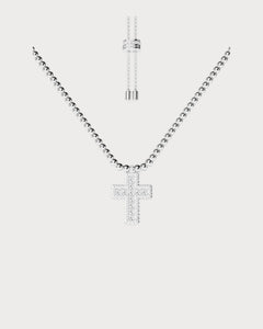 APM MONACO AC7152OX Pave Cross Adjustable Necklace with Beads | 鋪鑽十字配珠可調式頸鏈 (多色) - LondonKelly 英國名牌代購