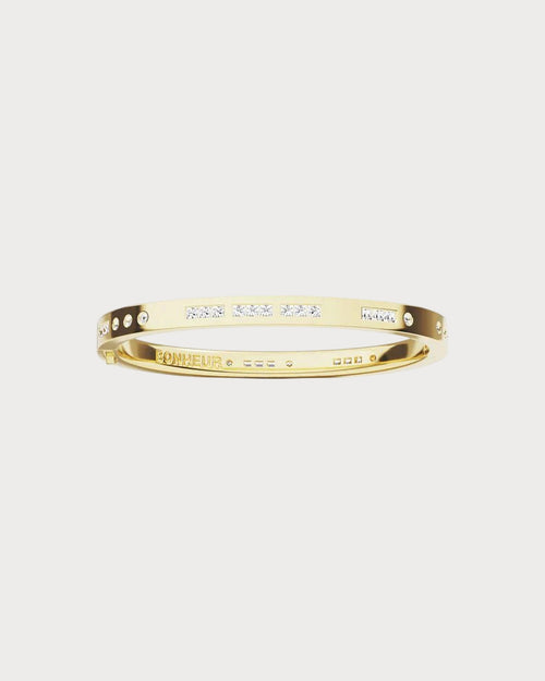 APM MONACO YB4604OX BONHEUR Morse Code Bangle | 摩斯密碼手鐲 (黃金) - LondonKelly 英國名牌代購