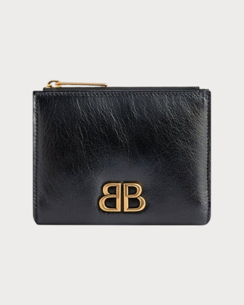 BALENCIAGA Monaco Bifold Wallet Lambskin Black | 巴黎世家 羊皮銀包 (黑色) - LONDONKELLY 英國名牌代購