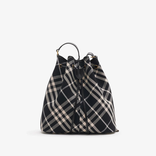 BURBERRY Medium Check Bucket Bag Black | 博柏利 水桶袋 (中碼/黑色) - LondonKelly 英國名牌代購