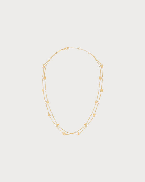 CELINE Triomphe Pearl Double Necklace | 賽琳 雙圈頸鏈 (金色) - LondonKelly 英國名牌代購