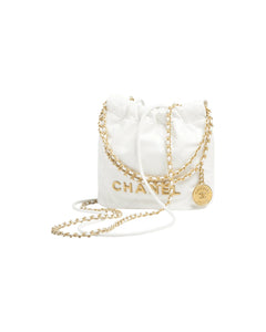 CHANEL AS3980 22 Mini Bag | 香奈兒 迷你手袋 (黑色/白字) - LONDONKELLY 英國名牌代購