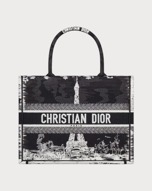 CHRISTIAN DIOR Dior Book Tote Paris Embroidery Oblique Embroidery Canvas(Medium/2 Colors) - LONDONKELLY 英國名牌代購