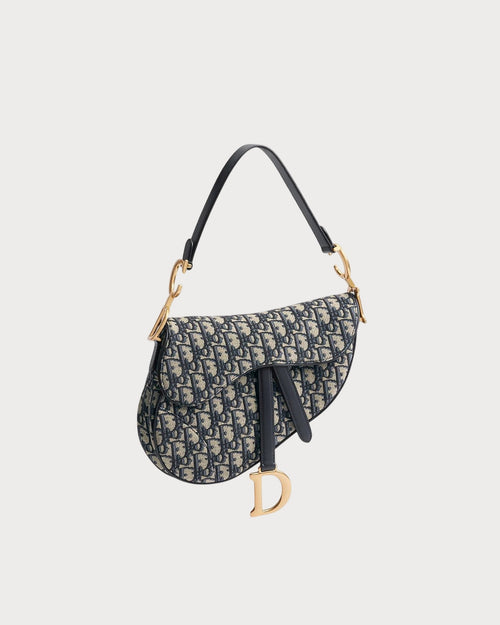CHRISTIAN DIOR Saddle Bag with Strap | 迪奧 馬鞍袋 (藍色老花) - LONDONKELLY 英國名牌代購