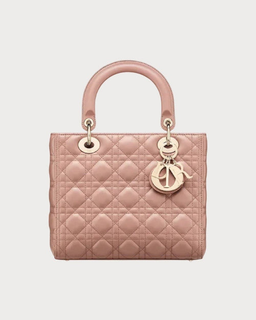 CHRISTIAN DIOR Medium Lambskin Lady Dior Bag | 迪奧 手袋 (Blush)