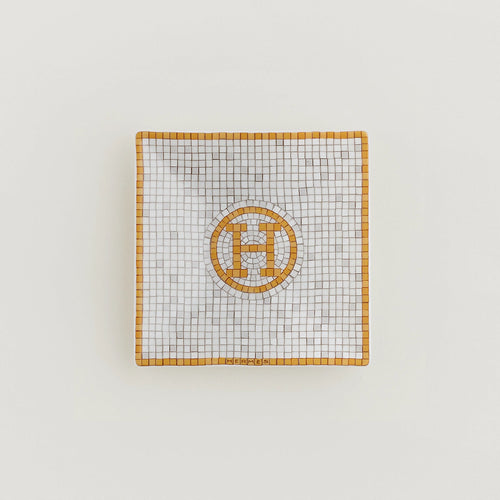 HERMES Mosaique au 24 gold square plate n°1 | 愛馬仕 方形碟 (金色) - LondonKelly 英國名牌代購
