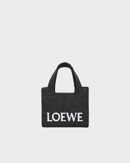 LOEWE Mini Font Tote | 羅意威 草編袋 (黑色) - LondonKelly 英國名牌代購