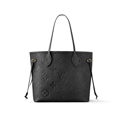 LOUIS VUITTON M45685 Neverfull MM Tote Bag Monogram Empreinte Leather | 路易威登 手提袋 (Black)