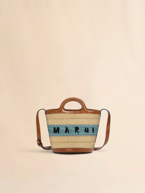 MARNI Raffia Effect and Blue Crochet Tropicalia Mini Bucket Bag | 瑪尼 草編袋 (啡色) - LondonKelly 英國名牌代購