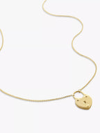 MONICA VINADER GP Heart Padlock 18ct Yellow Gold - Plated Vermeil Sterling - Silver Pendant Necklace | 頸鏈 (金色) - LondonKelly 英國名牌代購