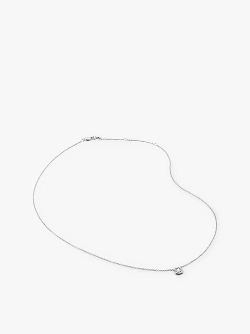 MONICA VINADER Solitaire Sterling - Silver and 0.06ct Lab - Grown Diamond Necklace | 頸鏈 (銀色) - LondonKelly 英國名牌代購