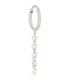 PERSEE White Gold and Diamond Circle Single Hoop Earring | 白金鑽石圓圈單圈耳環 (白金款) - LondonKelly 英國名牌代購
