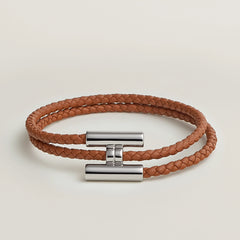 HERMES Tournis Tresse Bracelet | 愛馬仕 男仕手帶 (Gold)