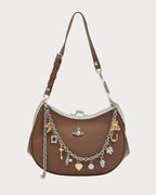 VIVIENNE WESTWOOD Charm Frame Leather Purse | 西太后 手袋 (啡色) - LondonKelly 英國名牌代購