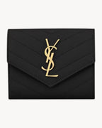YSL SAINT LAURENT Cassandre Matelasse Compact Tri Fold Wallet | 聖羅蘭 銀包 (黑色) - LONDONKELLY 英國名牌代購