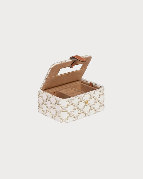CELINE Triomphe Canvas Large Jewels Case | 賽琳 首飾盒 (White)