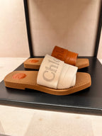 CHLOE Leather Woody Flat Mule | 蔻依 拖鞋 (白色)