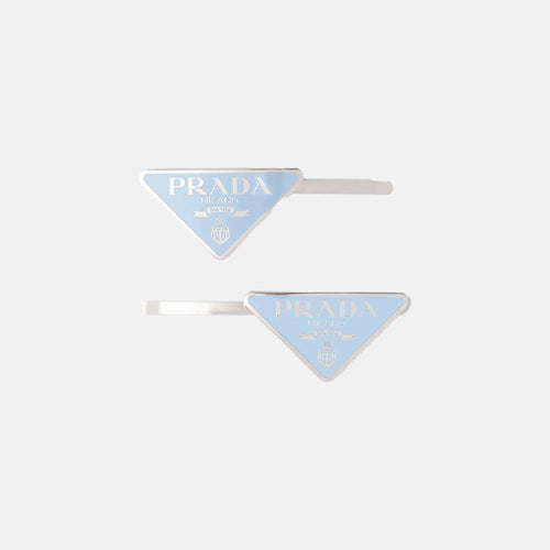 PRADA Metal Hair Clips | 普拉達 髮夾 (Blue)