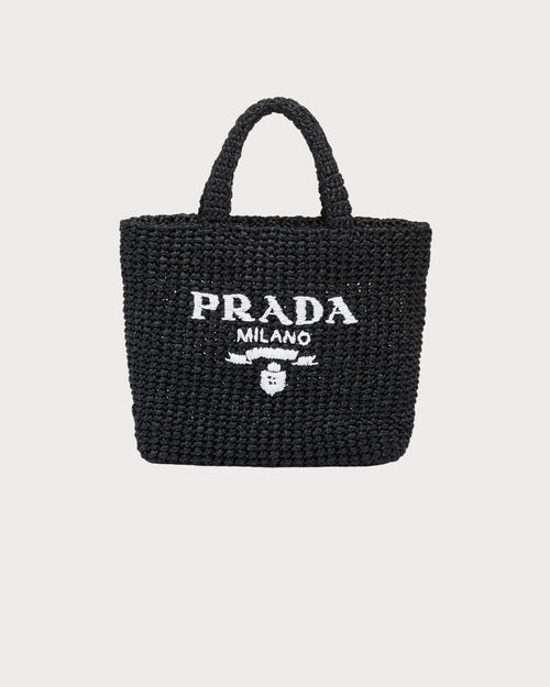 PRADA Small Raffia Tote Bag | 普拉達 草編袋 (Black)