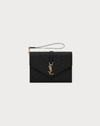 YSL SAINT LAURENT Envelop Flap Pouch | 聖羅蘭 手袋 (Black)