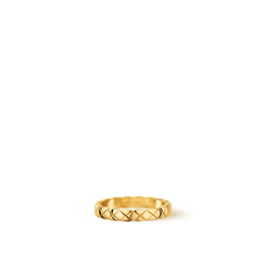 CHANEL J11793 Coco Crush Ring Quilted Motif Mini & 18K White Gold | CHANEL Ring (Multiple Colors)