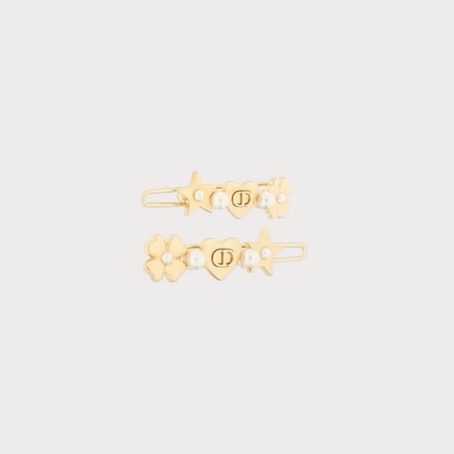 CHRISTIAN DIOR Lucky Dior Set of Barrettes(Gold)