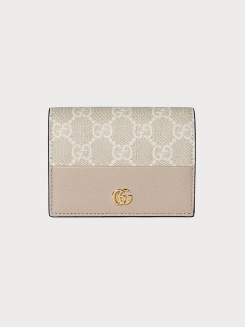 GUCCI Bi-color GG Marmont Small Wallet(Beige)